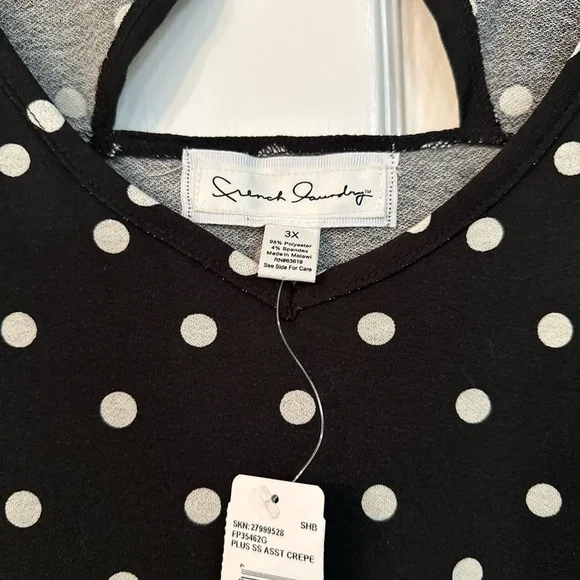 French Laundry Black and White Polka Dot Blouse - Picture 2 of 5